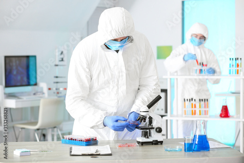 Scientist working in modern...
