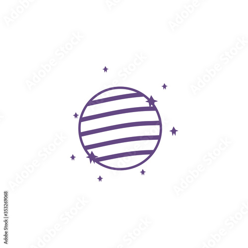 space planet line isolated icon