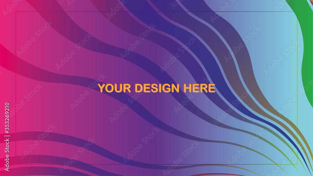 Gradient abstract fluid color background with dynamic lines. Waves effect Frame. Trendy vector Illustration for Wallpaper, Banner, website , Card, Book Illustration, landing page, Background