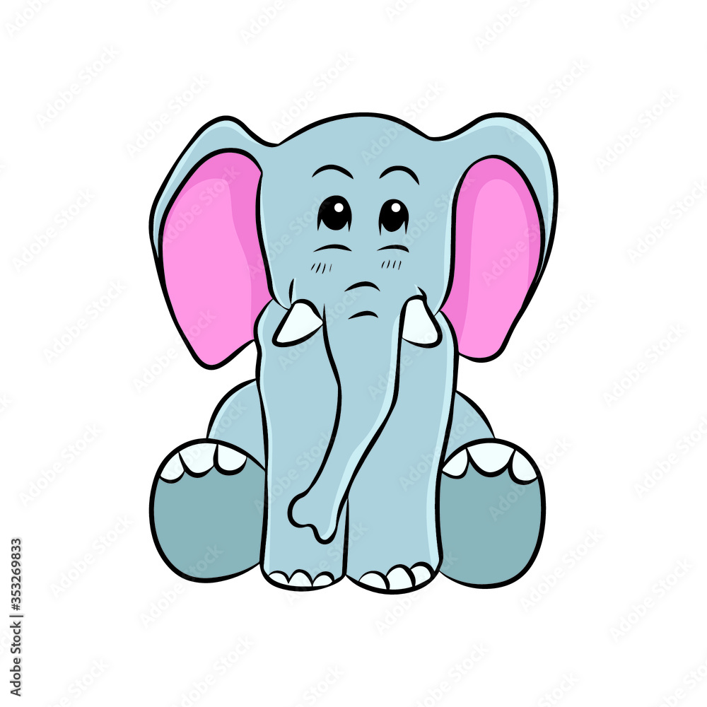 Bird sitting on an elephant Cartoon Bird sitting on an elephant Cartoon