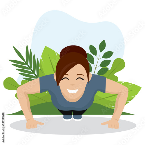 Woman exercising outdoors