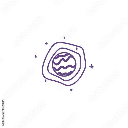 space planet line isolated icon