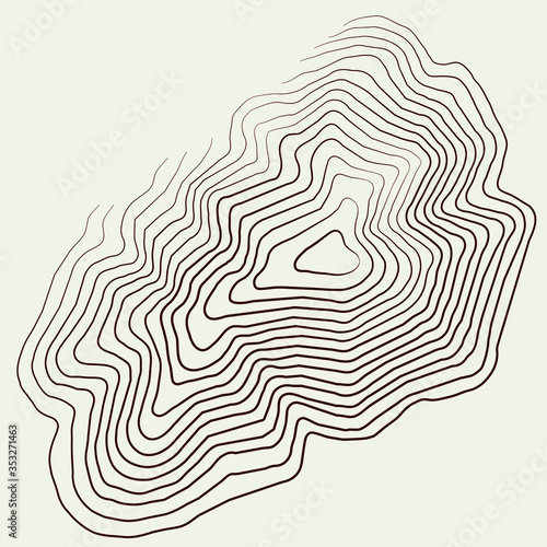 contour lines to represent a mountain