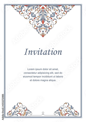 Floral pattern for invitation or greeting card