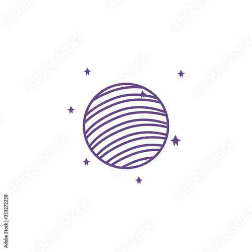 space planet line isolated icon