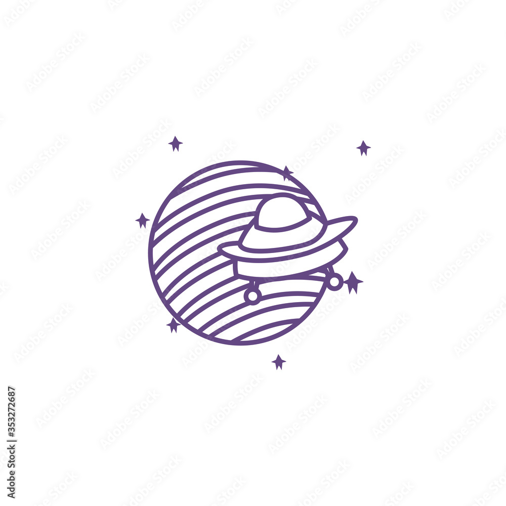ufo flying space isolated icon ufo flying space isolated icon