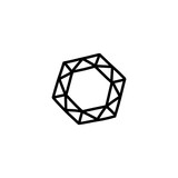 diamond doodle icon, vector illustration