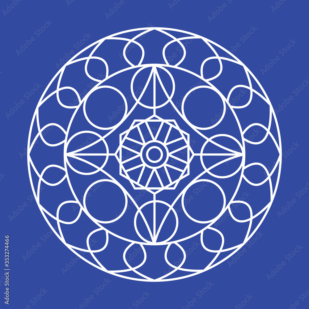 Outline of a floral pattern mandala Outline of a floral pattern mandala