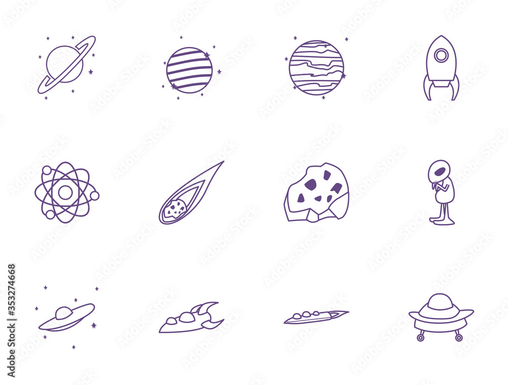 bundle of space set icons