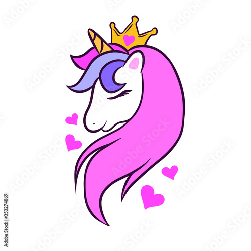 Beautiful unicorn head vector illustration