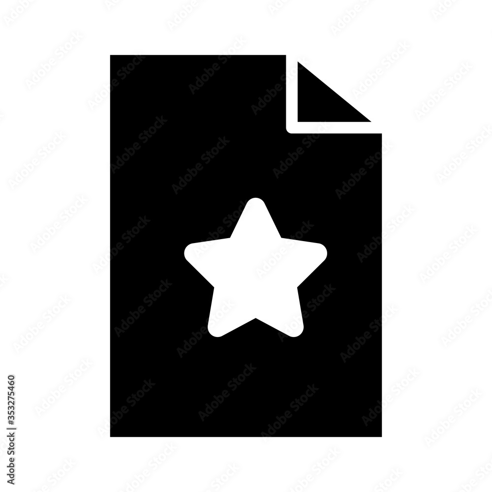 document with star icon, silhouette style document with star icon, silhouette style