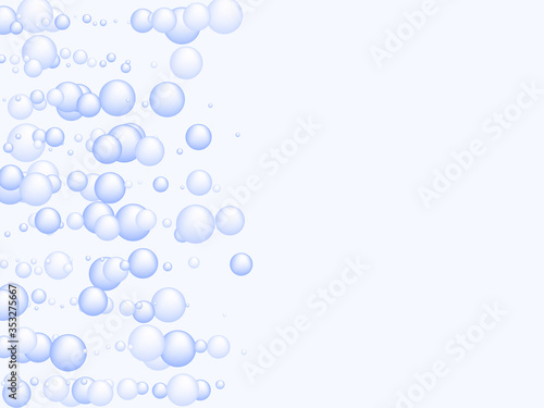 Soap foam bubbles, shampoo soapy effect background