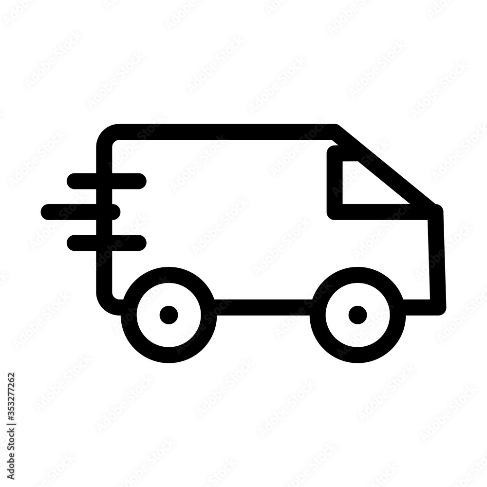 fast delivery van icon, line style fast delivery van icon, line style