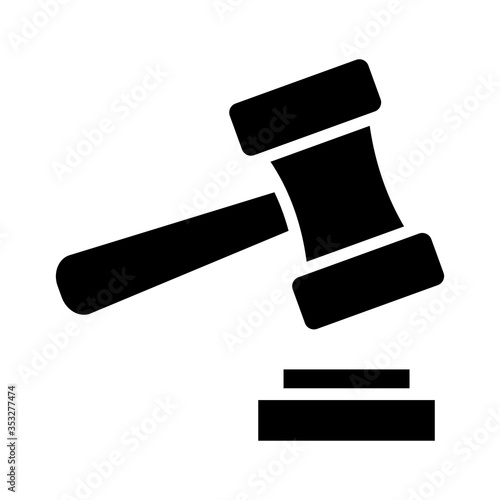 law gavel icon, silhouette style