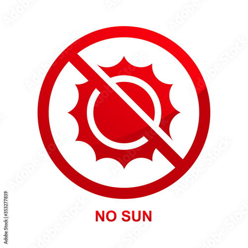 No sun sign isolated on white background vector illustration.