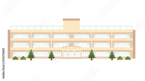 校舎 学校のイラスト