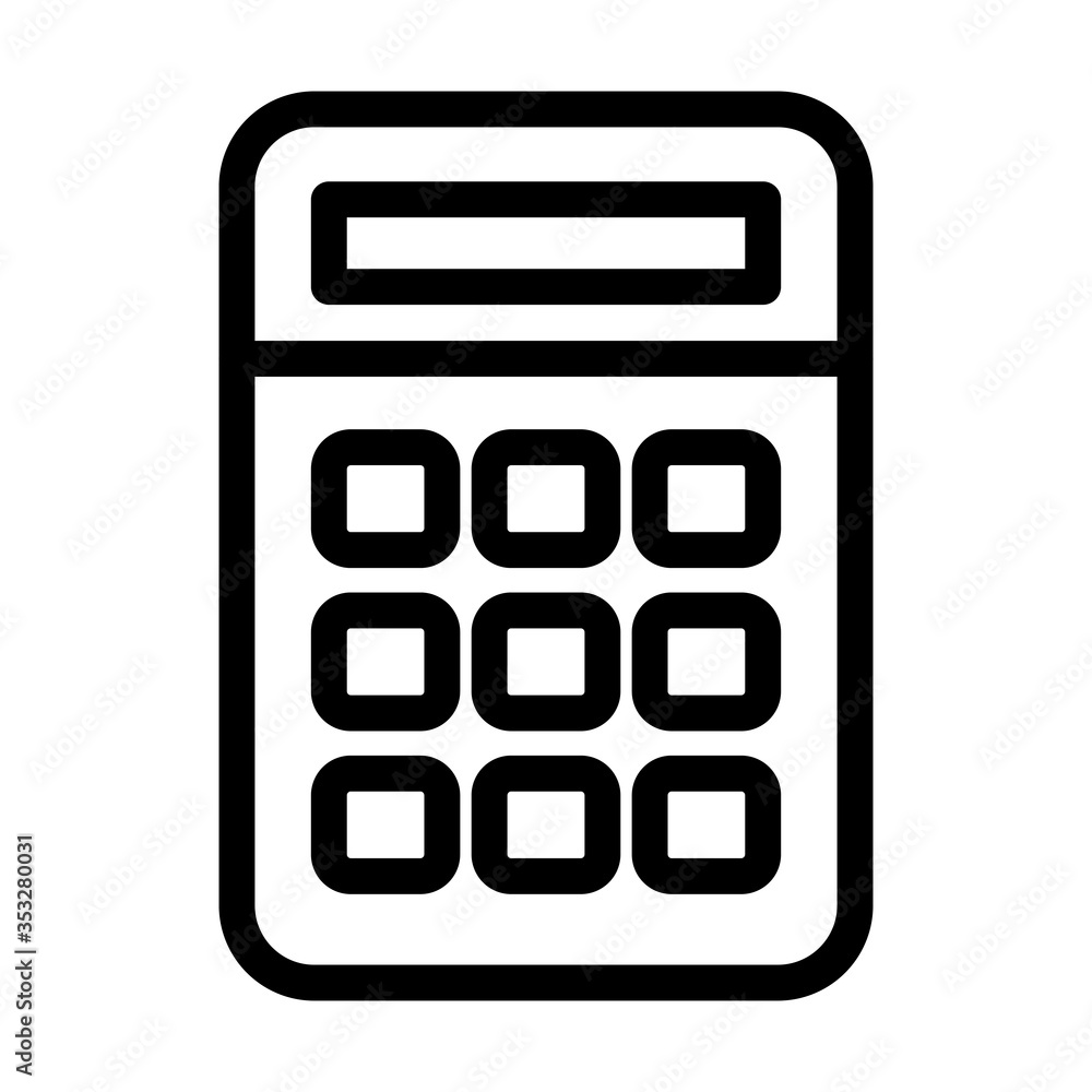 calculator icon image, line style calculator icon image, line style