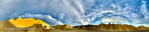 Wonderful sky over Zabriskie Point in Death Valley