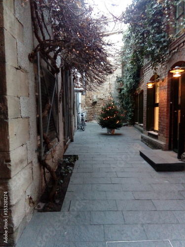 Photography narrow street in stockholm