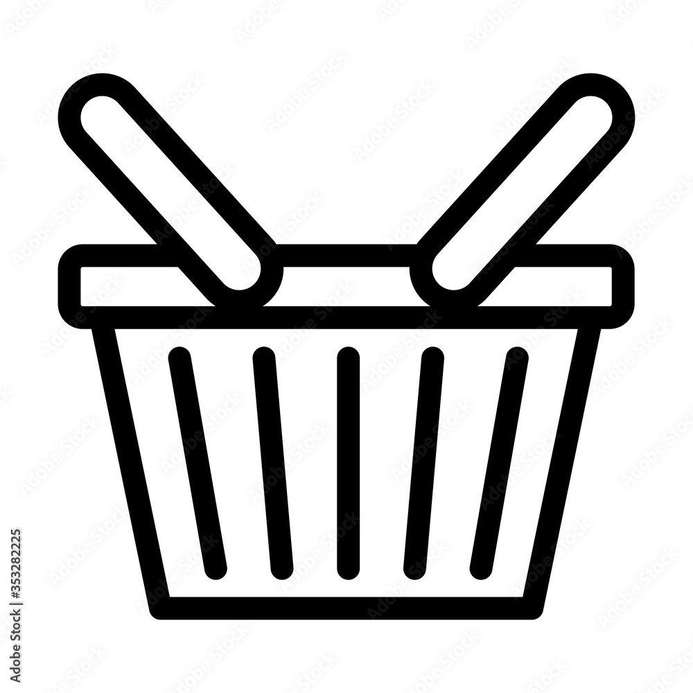 shopping basket icon, line style shopping basket icon, line style