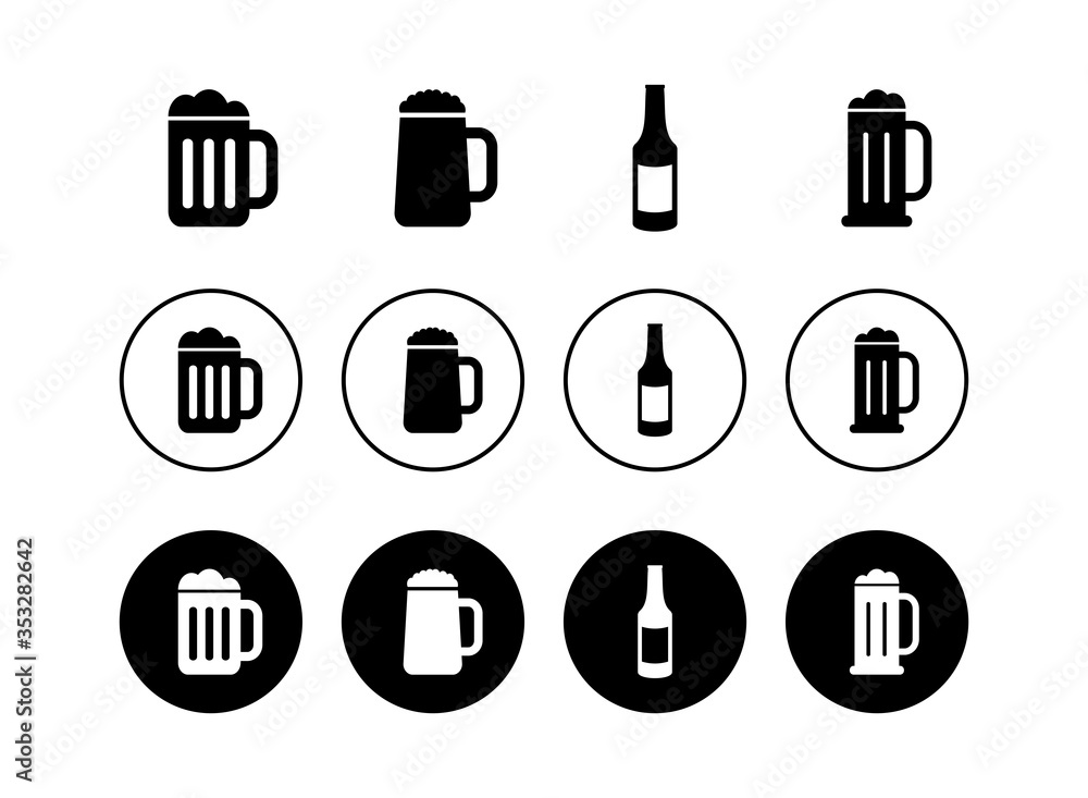 Fototapeta premium set of Beer icons . Beer Icon in trendy flat style