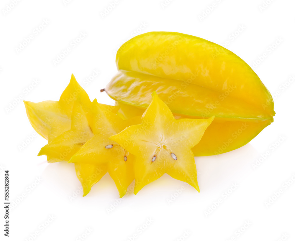Star fruit carambola or star apple isolated on white Star fruit carambola or star apple isolated on white