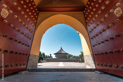 Temple of Heaven(Tiantan) in Beijing, China. Asian architectural background.