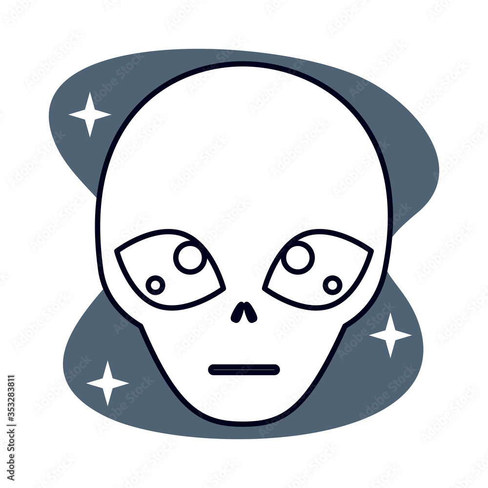 alien creature character isolated icon