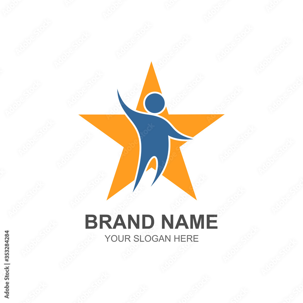 People and star logo design