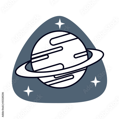 saturn space planet isolated icon