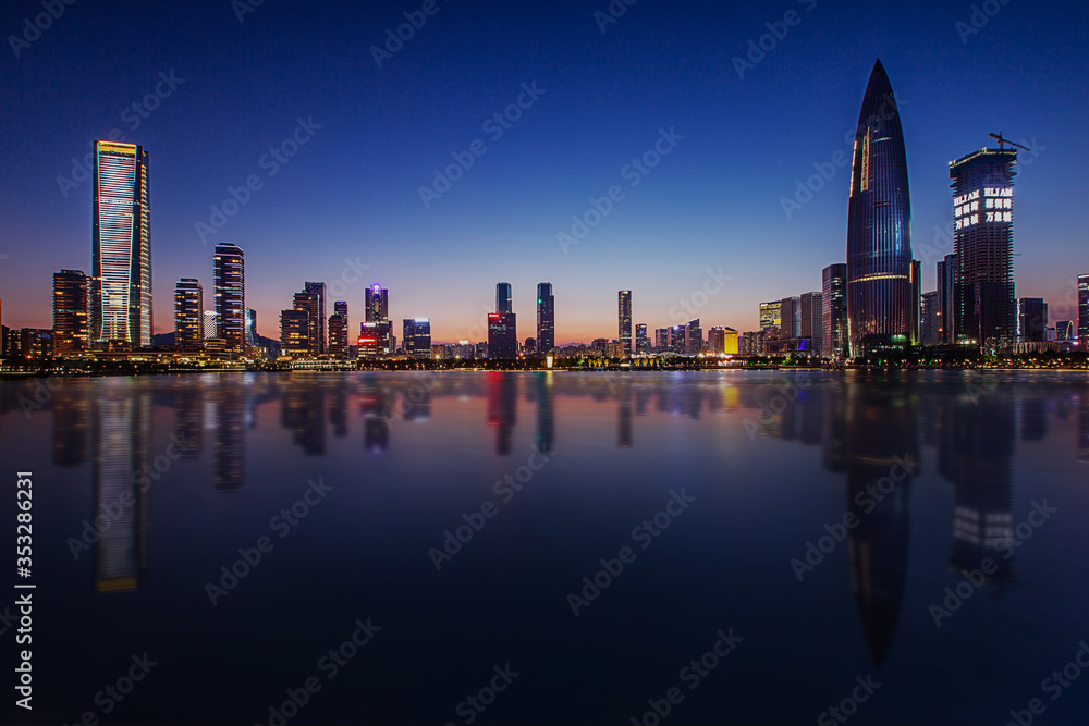 shenzhen skyline at night shenzhen skyline at night