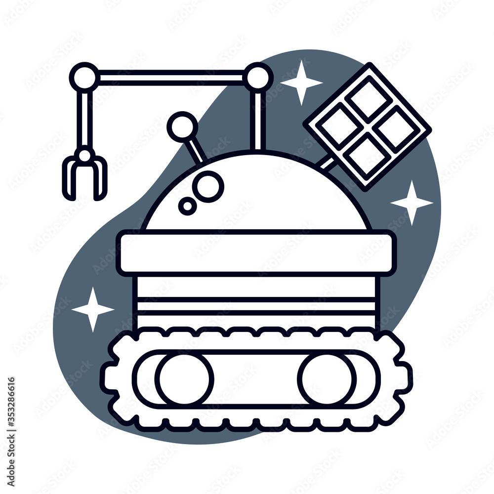 Naklejka premium space robotic explorator isolated icon