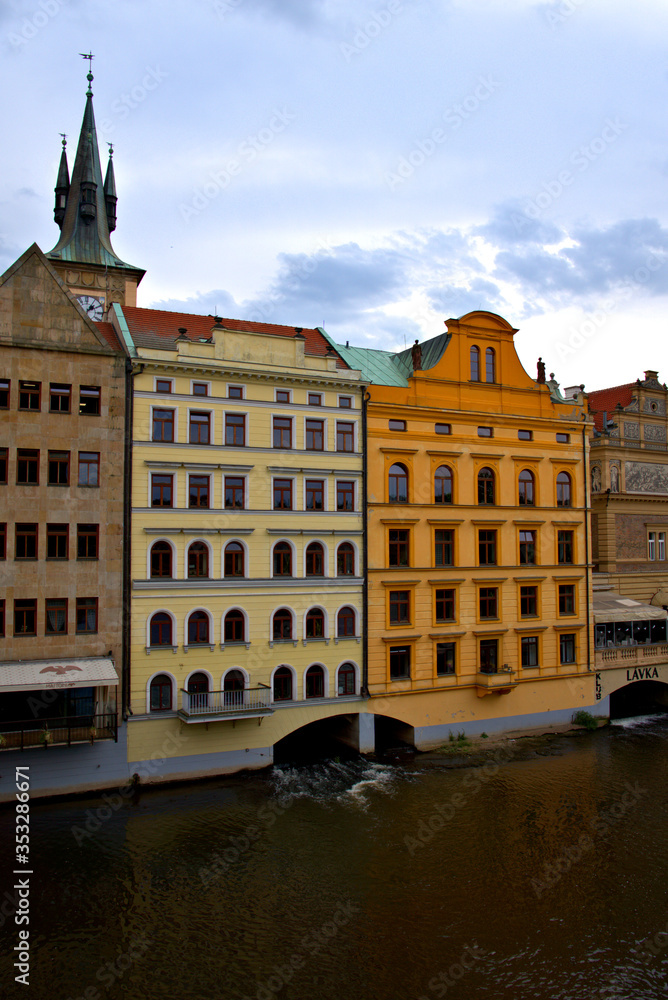 Prague's colorful buildings