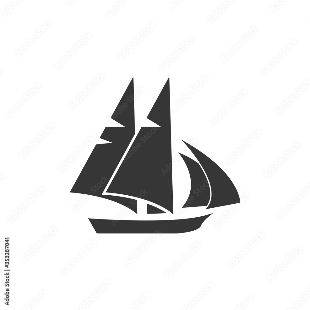 Sailboat graphic design template vector isolated Sailboat graphic design template vector isolated