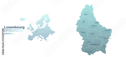 luxembourg map. european co...