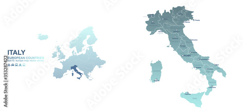 italy map. european country vector map series.