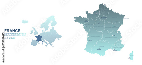 france map. european country vector map series.