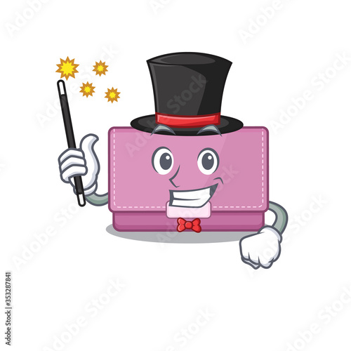A gorgeous smart Magician of womens wallet cartoon design style