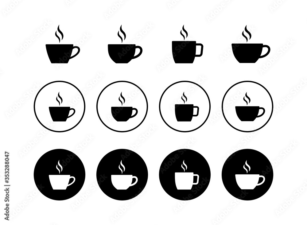 set of Coffee cup vector icons. Coffee cup icon. Coffee icon. Tea cup