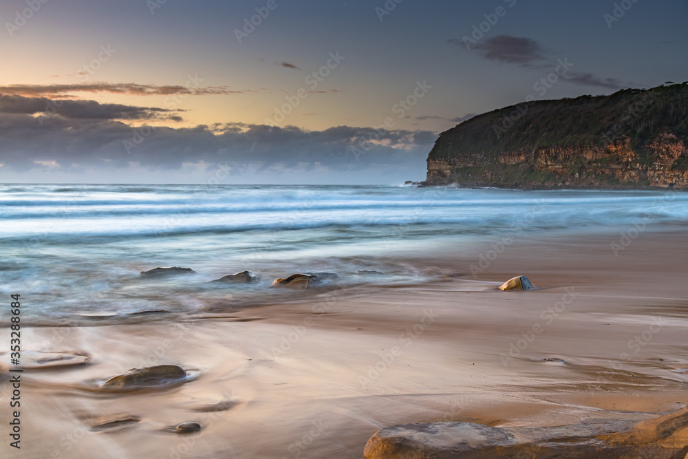 Sunrise Seascape and Low Cloud Bank