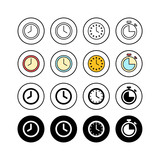 set of Clock icons . Time icon vector. Clock vector icon