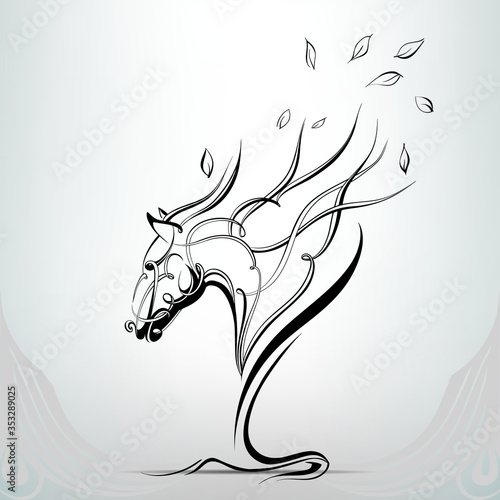Graphic silhouette of a horse