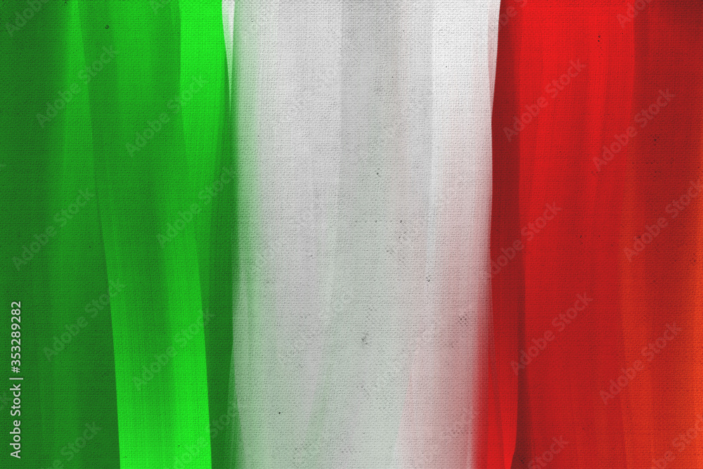 Hand painted Italy national flag