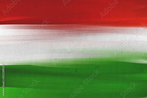 Hand painted Hungary national flag Fototapet