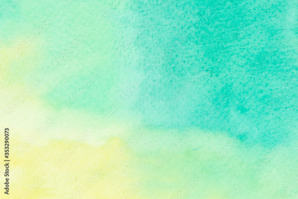 Abstract background image of sea with watercolor painted on white paper.