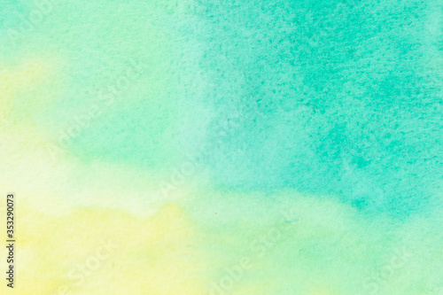 Abstract background image of sea with watercolor painted on white paper.