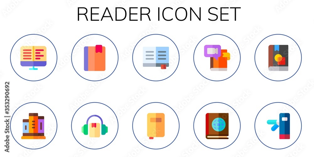reader icon set reader icon set