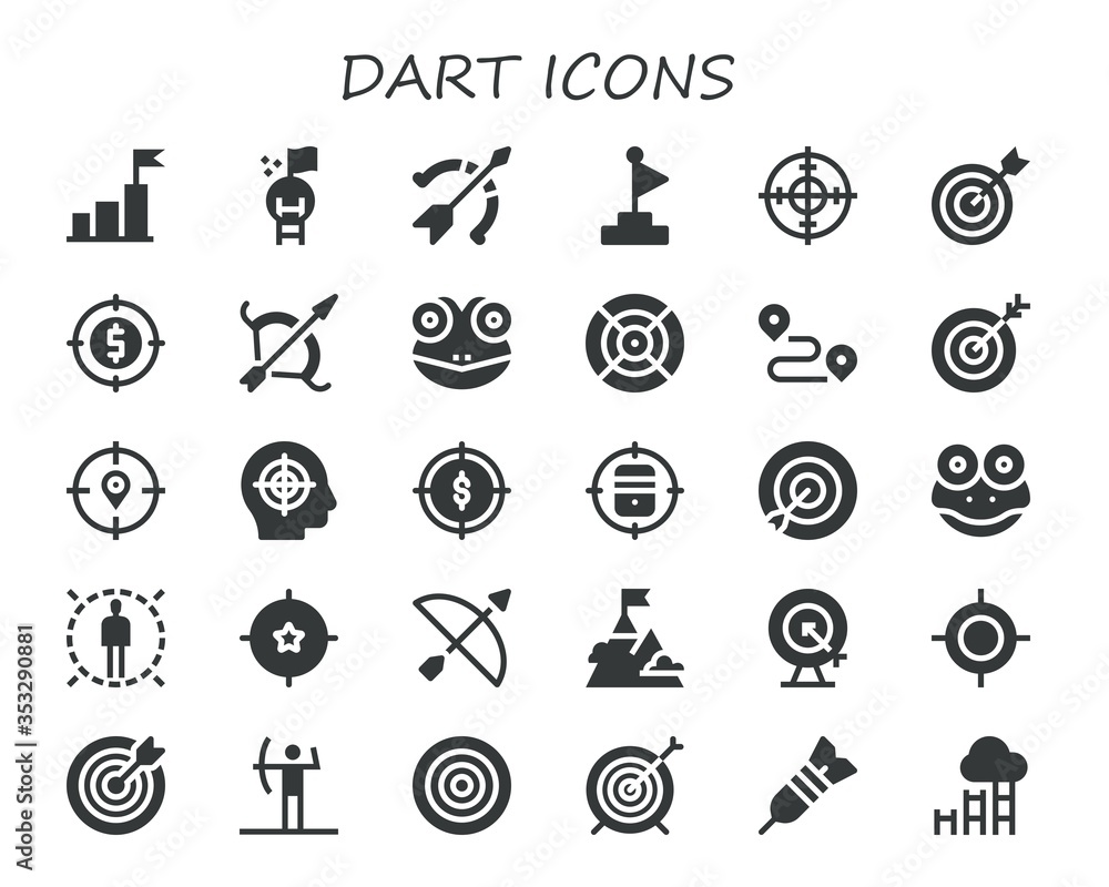 Modern Simple Set of dart Vector filled Icons