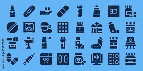 Modern Simple Set of capsule Vector filled Icons