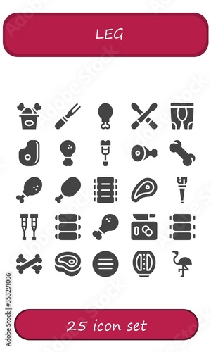 Modern Simple Set of leg Vector filled Icons